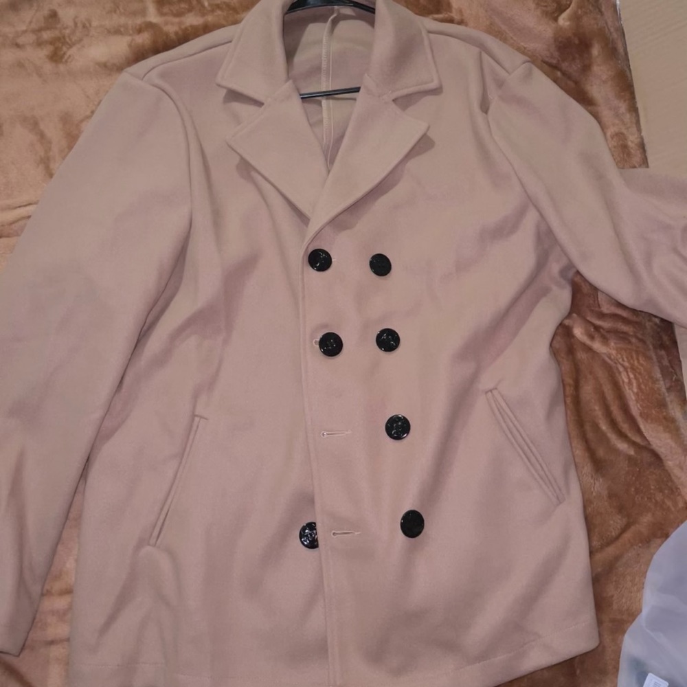 Like New…XXL TAN Lightweight Pea Coat